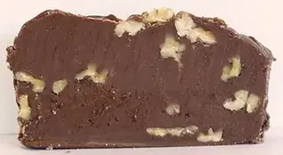 slice of chocolate walnut fudge