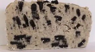 slice of cookies and cream fudge