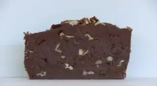 slice of chocolate pecan fudge