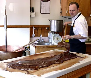 photo of a man creaming the fudge