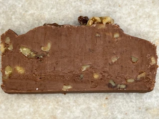 slice of chocolate walnut fudge